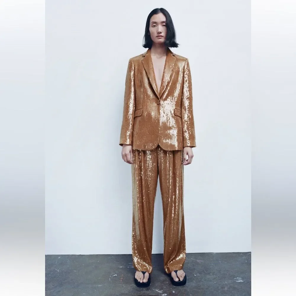 ZARA SEQUIN PANTS LIMITED EDITION 2503/008/015/024 - Picture 3 of 5